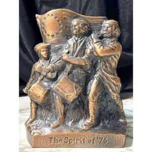 Vintage BANTHRICO Copper Coin Bank "The Spirit of 76" ~ 6.5"T x 5"W (2745)‎